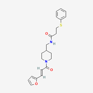 (E)-N-((1-(3-(furan-2-yl)acryloyl)piperidin-4-yl)methyl)-3-(phenylthio)propanamide