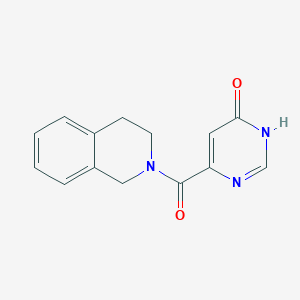 molecular formula C14H13N3O2 B2502345 (3,4-dihydroisoquinolin-2(1H)-yl)(6-hydroxypyrimidin-4-yl)methanone CAS No. 2034485-77-1