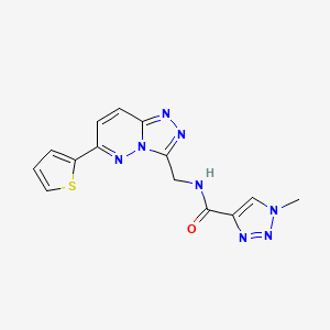 molecular formula C14H12N8OS B2502352 1-甲基-N-((6-(噻吩-2-基)-[1,2,4]三唑并[4,3-b]哒嗪-3-基)甲基)-1H-1,2,3-三唑-4-甲酰胺 CAS No. 1903631-21-9