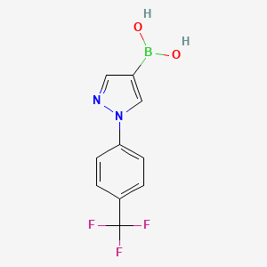 molecular formula C10H8BF3N2O2 B2502356 1-(4-三氟甲基苯基)-1H-吡唑-4-硼酸 CAS No. 2225170-71-6