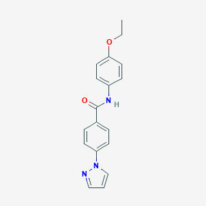 molecular formula C18H17N3O2 B250236 N-(4-ethoxyphenyl)-4-(1H-pyrazol-1-yl)benzamide 