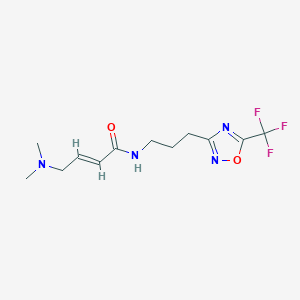 molecular formula C12H17F3N4O2 B2502361 (E)-4-(Dimethylamino)-N-[3-[5-(trifluoromethyl)-1,2,4-oxadiazol-3-yl]propyl]but-2-enamide CAS No. 2411335-81-2