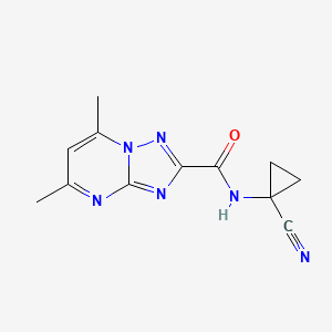 molecular formula C12H12N6O B2502366 N-(1-Cyanocyclopropyl)-5,7-dimethyl-[1,2,4]triazolo[1,5-a]pyrimidine-2-carboxamide CAS No. 2361775-29-1