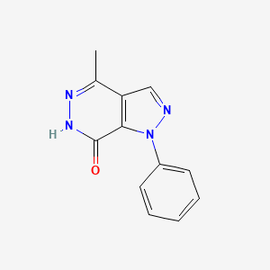 molecular formula C12H10N4O B2502369 4-甲基-1-苯基-1,6-二氢-7H-吡唑并[3,4-d]嘧啶嗪-7-酮 CAS No. 56563-33-8