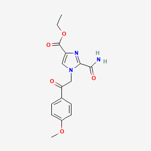 ethyl 2-(aminocarbonyl)-1-[2-(4-methoxyphenyl)-2-oxoethyl]-1H-imidazole-4-carboxylate