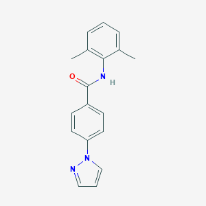 molecular formula C18H17N3O B250238 N-(2,6-dimethylphenyl)-4-(1H-pyrazol-1-yl)benzamide 