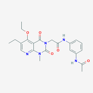 molecular formula C22H25N5O5 B2502381 N-(3-acetamidophenyl)-2-(5-ethoxy-6-ethyl-1-methyl-2,4-dioxo-1,2-dihydropyrido[2,3-d]pyrimidin-3(4H)-yl)acetamide CAS No. 1005298-24-7