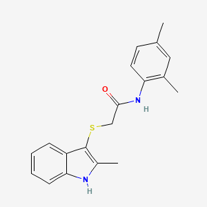 molecular formula C19H20N2OS B2502388 N-(2,4-二甲苯基)-2-[(2-甲基-1H-吲哚-3-基)硫代]乙酰胺 CAS No. 536701-91-4