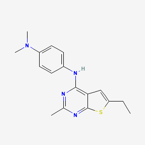 molecular formula C17H20N4S B2502397 N1-(6-乙基-2-甲基噻吩并[2,3-d]嘧啶-4-基)-N4,N4-二甲基苯-1,4-二胺 CAS No. 923151-45-5