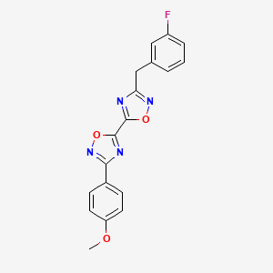 molecular formula C18H13FN4O3 B2502405 3-(3-氟苄基)-3'-(4-甲氧基苯基)-5,5'-联-1,2,4-恶二唑 CAS No. 1775330-71-6