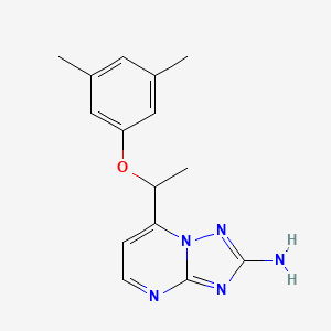 molecular formula C15H17N5O B2502407 7-[1-(3,5-Dimethylphenoxy)ethyl]-[1,2,4]triazolo[1,5-a]pyrimidin-2-amine CAS No. 306979-66-8