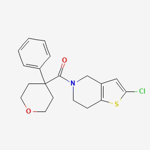 molecular formula C19H20ClNO2S B2502410 (2-chloro-6,7-dihydrothieno[3,2-c]pyridin-5(4H)-yl)(4-phenyltetrahydro-2H-pyran-4-yl)methanone CAS No. 2034416-82-3