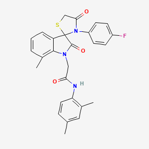 N-(2,4-dimethylphenyl)-2-(3'-(4-fluorophenyl)-7-methyl-2,4'-dioxospiro[indoline-3,2'-thiazolidin]-1-yl)acetamide