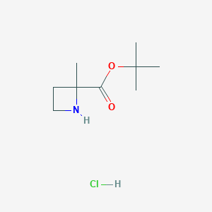 molecular formula C9H18ClNO2 B2502412 盐酸叔丁基-2-甲基氮杂环丁烷-2-羧酸酯 CAS No. 2228604-50-8