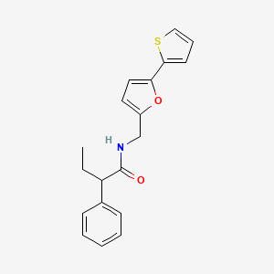 molecular formula C19H19NO2S B2502413 2-phenyl-N-((5-(thiophen-2-yl)furan-2-yl)methyl)butanamide CAS No. 2034434-85-8