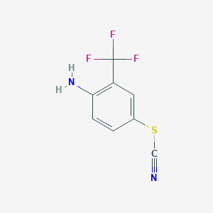 molecular formula C8H5F3N2S B2502415 {[4-Amino-3-(trifluoromethyl)phenyl]sulfanyl}formonitrile CAS No. 68672-37-7