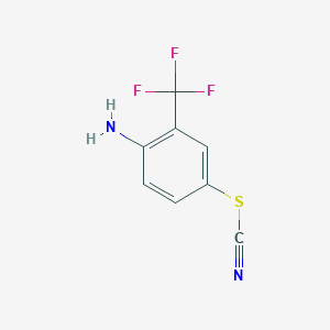 molecular formula C8H5F3N2S B2502415 {[4-Amino-3-(trifluorometil)fenil]sulfanil}formonitrilo CAS No. 68672-37-7