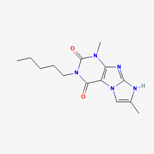 molecular formula C14H19N5O2 B2502420 1,7-dimethyl-3-pentyl-1H-imidazo[2,1-f]purine-2,4(3H,8H)-dione CAS No. 922470-18-6