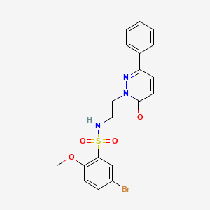 molecular formula C19H18BrN3O4S B2502421 5-bromo-2-methoxy-N-(2-(6-oxo-3-phenylpyridazin-1(6H)-yl)ethyl)benzenesulfonamide CAS No. 921535-07-1