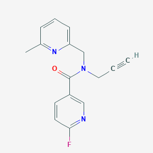 molecular formula C16H14FN3O B2502422 6-氟代-N-[(6-甲基吡啶-2-基)甲基]-N-丙-2-炔基吡啶-3-甲酰胺 CAS No. 1436198-02-5