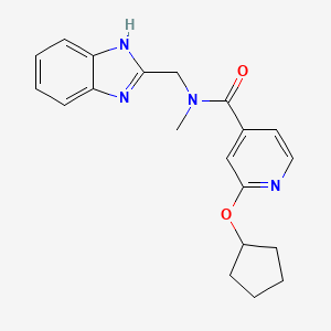 molecular formula C20H22N4O2 B2502429 N-((1H-苯并[d]咪唑-2-基)甲基)-2-(环戊氧基)-N-甲基异烟酰胺 CAS No. 2034358-73-9