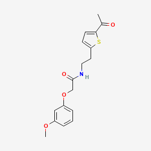 molecular formula C17H19NO4S B2502441 N-(2-(5-acetylthiophen-2-yl)ethyl)-2-(3-methoxyphenoxy)acetamide CAS No. 2034255-03-1
