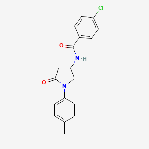 4-chloro-N-(5-oxo-1-(p-tolyl)pyrrolidin-3-yl)benzamide