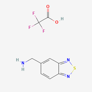 molecular formula C9H8F3N3O2S B2502448 (2,1,3-Benzothiadiazol-5-ylmethyl)amine trifluoroacetate CAS No. 916211-62-6