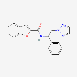 molecular formula C19H16N4O2 B2502449 N-(1-苯基-2-(2H-1,2,3-三唑-2-基)乙基)苯并呋喃-2-甲酰胺 CAS No. 2034404-58-3