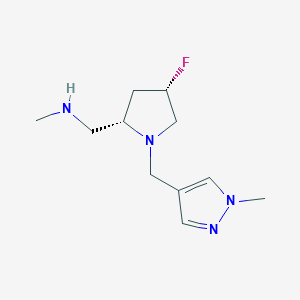 {[4-fluoro-1-[(1-methyl-1H-pyrazol-4-yl)methyl]pyrrolidin-2-yl]methyl}(methyl)amine