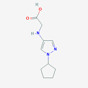 molecular formula C10H15N3O2 B2502475 2-[(1-Cyclopentylpyrazol-4-yl)amino]acetic acid CAS No. 2247207-11-8