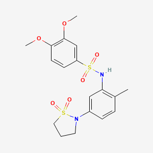 N-(5-(1,1-dioxidoisothiazolidin-2-yl)-2-methylphenyl)-3,4-dimethoxybenzenesulfonamide