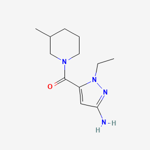 molecular formula C12H20N4O B2502480 1-ethyl-5-[(3-methylpiperidin-1-yl)carbonyl]-1H-pyrazol-3-amine CAS No. 1856068-25-1