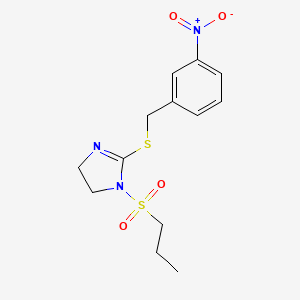 2-[(3-Nitrophenyl)methylsulfanyl]-1-propylsulfonyl-4,5-dihydroimidazole