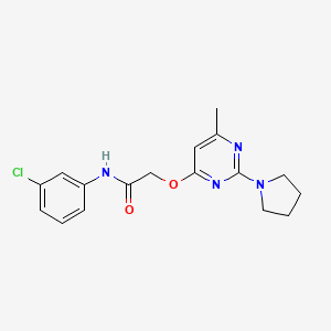 N-(3-chlorophenyl)-2-((6-methyl-2-(pyrrolidin-1-yl)pyrimidin-4-yl)oxy)acetamide