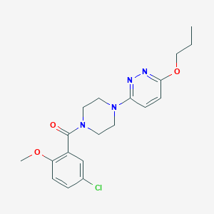 (5-Chloro-2-methoxyphenyl)(4-(6-propoxypyridazin-3-yl)piperazin-1-yl)methanone