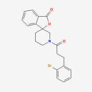 molecular formula C21H20BrNO3 B2502500 1'-[3-(2-Bromophenyl)propanoyl]spiro[2-benzofuran-3,3'-piperidine]-1-one CAS No. 1797858-45-7