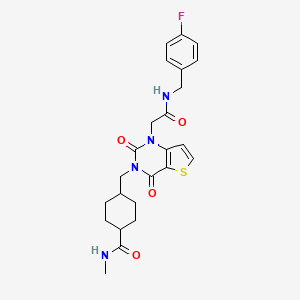 4-((1-(2-((4-fluorobenzyl)amino)-2-oxoethyl)-2,4-dioxo-1,2-dihydrothieno[3,2-d]pyrimidin-3(4H)-yl)methyl)-N-methylcyclohexanecarboxamide