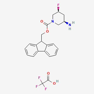 9H-Fluoren-9-ylmethyl (3R,5S)-3-amino-5-fluoropiperidine-1-carboxylate;2,2,2-trifluoroacetic acid