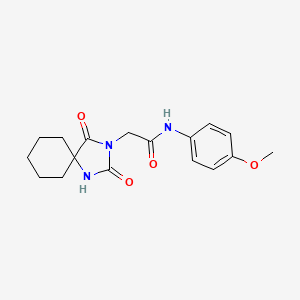 molecular formula C17H21N3O4 B2502523 2-(2,4-dioxo-1,3-diazaspiro[4.5]dec-3-yl)-N-(4-methoxyphenyl)acetamide CAS No. 722472-50-6