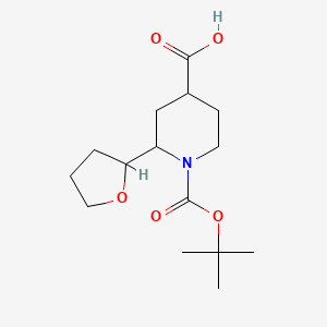 1-[(2-Methylpropan-2-yl)oxycarbonyl]-2-(oxolan-2-yl)piperidine-4-carboxylic acid