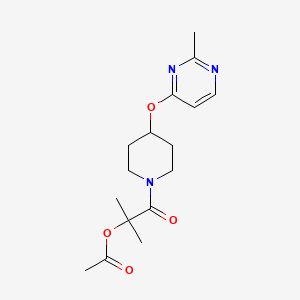 2-Methyl-1-(4-((2-methylpyrimidin-4-yl)oxy)piperidin-1-yl)-1-oxopropan-2-yl acetate