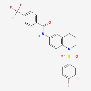 N-(1-((4-fluorophenyl)sulfonyl)-1,2,3,4-tetrahydroquinolin-6-yl)-4-(trifluoromethyl)benzamide
