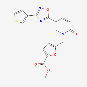 methyl 5-((2-oxo-5-(3-(thiophen-3-yl)-1,2,4-oxadiazol-5-yl)pyridin-1(2H)-yl)methyl)furan-2-carboxylate