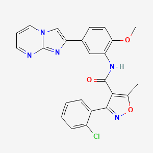 3-(2-chlorophenyl)-N-(5-(imidazo[1,2-a]pyrimidin-2-yl)-2-methoxyphenyl)-5-methylisoxazole-4-carboxamide