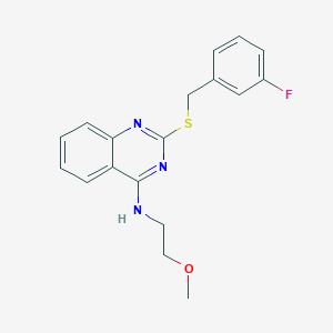 2-[(3-fluorophenyl)methylsulfanyl]-N-(2-methoxyethyl)quinazolin-4-amine