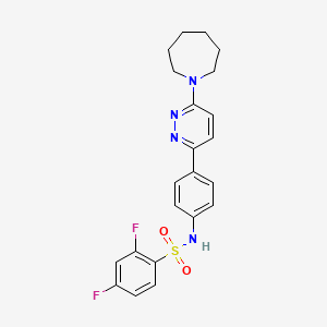 N-[4-(6-azepan-1-ylpyridazin-3-yl)phenyl]-2,4-difluorobenzenesulfonamide