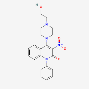 molecular formula C21H22N4O4 B2502555 4-(4-(2-hydroxyethyl)piperazin-1-yl)-3-nitro-1-phenylquinolin-2(1H)-one CAS No. 433315-63-0