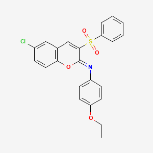 molecular formula C23H18ClNO4S B2502565 (Z)-N-(6-chloro-3-(phenylsulfonyl)-2H-chromen-2-ylidene)-4-ethoxyaniline CAS No. 904454-13-3