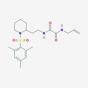 molecular formula C21H31N3O4S B2502566 N1-allyl-N2-(2-(1-(mesitylsulfonyl)piperidin-2-yl)ethyl)oxalamide CAS No. 898446-08-7